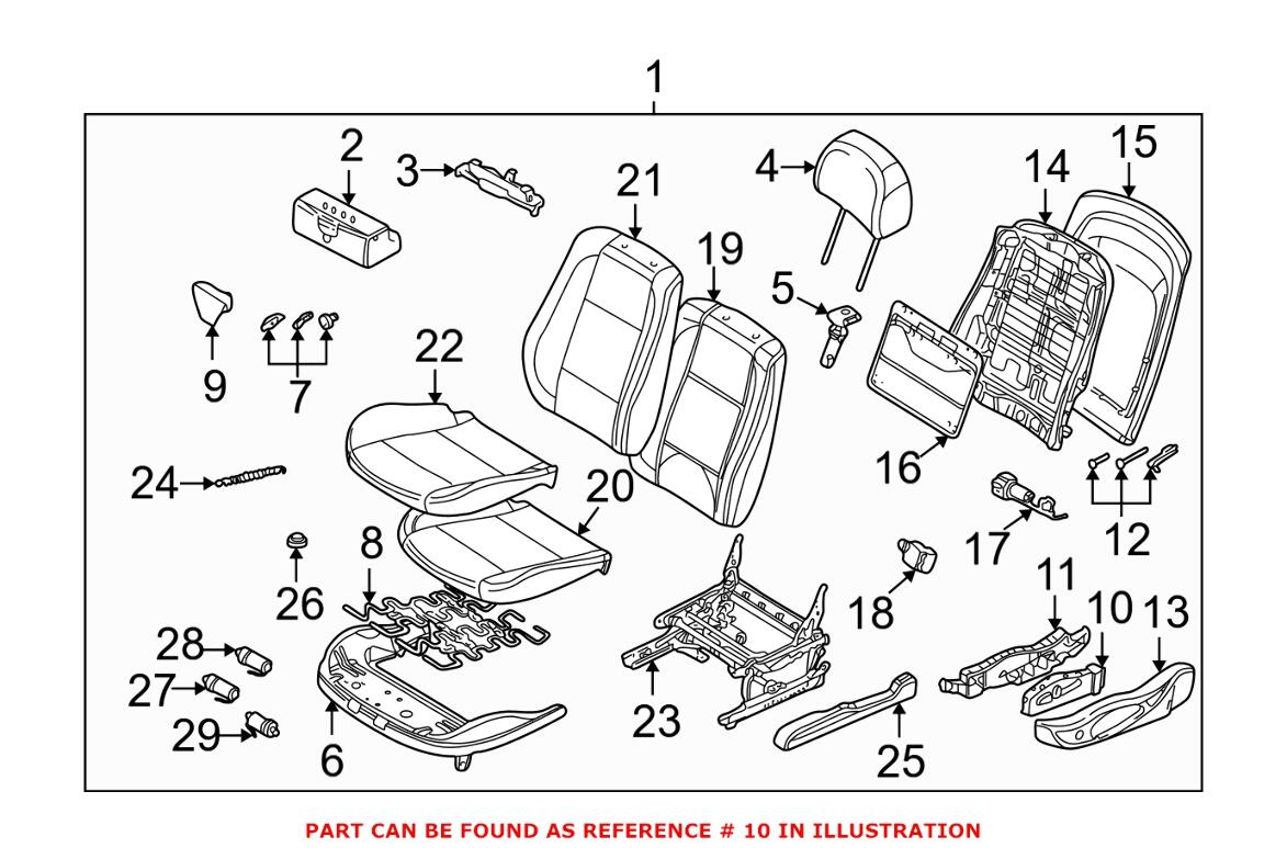 BMW Power Seat Switch = Front Driver Side 52108263133